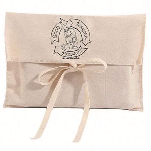 Bolsa de Regalo Ecológica de Lujo, Duradera, de Algodón, con Cierre de Solapa, Logotipo Personalizado Impreso, Color Natural, para Ropa - Product Image 2