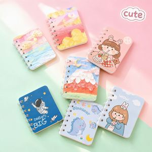 Carnet A7 à spirale avec couverture en papier, motif dessin animé inspirant, cadeau mignon pour enfants et élèves du primaire - Product Image 1