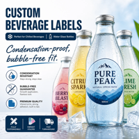 Etiquetas Personalizadas para Bebidas Frías YSB |   Etiquetas Resistentes a la Condensación para Botellas de Agua |   Garantía de eliminación de burbujas