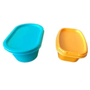 Disposable food grade rectangular ice cream plastic packaging box packing with lid cover packaging