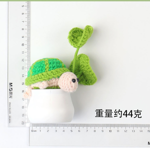 Factory Wholesale Handmade Crochet Mini Turtles Potted Toys Knitted Flowers Wool HandMade Crochet Home Car <b>Table</b> <b>Decoration</b> - Product Image 5