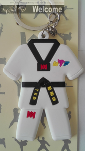 10 + Năm Nhà Máy 3D Mềm Dễ Thương Cao Su PVC Sản Phẩm Khuyến Mại Tùy Chỉnh Kawaii Kid Taekwondo Móc Chìa Khóa Keychain - Product Image 6