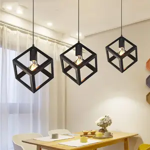 Industrial Vintage Pendant Lamp American Wrought Iron Chandelier Living Room Coffee Shop E14 Pendant Light For Home Ceiling