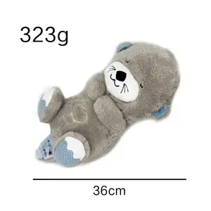 多色舒缓水獭Ursinho Que呼吸定制儿童玩具发光二极管呼吸填充动物玩具海狸水獭毛绒