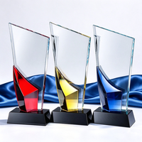 Trophée en cristal personnalisé de haute qualité, plaque en cristal transparent, trophée gravé avec logo personnalisé, souvenir d'entreprise, cadeau