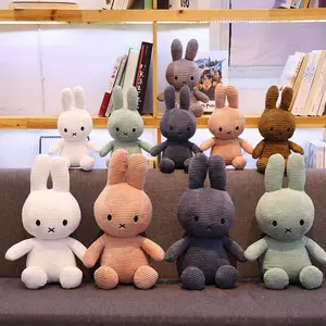 Cute Long Ear Rabbit Miffie Bunny Plush Toy Baby Soothing Doll Cute Rag Doll Easter Bunny Rabbit Striped Rabbit Toy For Children