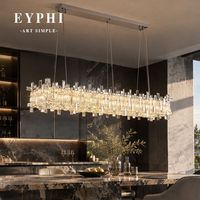 Lustre de restaurant en cristal de luxe, luminaire LED pour villa, salon, bar, comptoir, lampe suspendue à intensité variable pour la maison