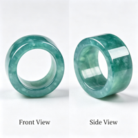 Bague pour homme en jadéite bleu glacial naturel, type A, bague en jade ciré pour homme et femme, bijoux en gros, cadeau