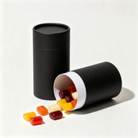 Tube en carton rond personnalisé avec logo, qualité alimentaire, pour bonbons et chocolats