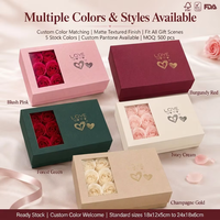 Boîte cadeau pour bijoux en forme de rose avec couvercle fenêtré et plateau floqué OEM ODM FSC BRC FDA Cadeaux de festival MOQ500