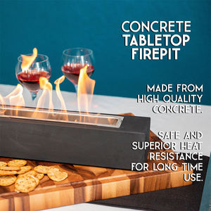 Foyer rectangulaire décoratif extérieur en ciment Foyer intérieur en béton Alcool Carburant Cheminée extérieure sans fumée à l'éthanol - Product Image 2