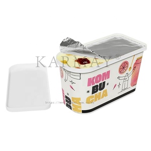 Envases de plástico de 1.3 litros (1.2 cuartos) para helado y gelato, aptos para congelador, con tapas, libres de BPA, con etiqueta. - Product Image 5