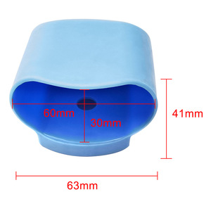 Coussinet de protection pour pieds en plastique, 30x60mm, côté incliné, antidérapant, housse pour pieds de meubles, bleu - Product Image 2