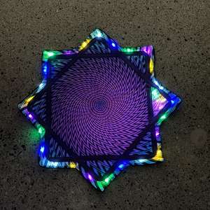 Pañuelo Octogonal LED UV Recargable Dapostar de 26 Pulgadas, Estilo Fiesta, Flujo de Estrellas, Glowstar, Tela Giratoria - Product Image 2