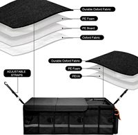 Accessoires de voiture 6 séparateurs amovibles pour espace personnalisé, grands organisateurs de coffre pliables intérieur pour SUV avec couvercle