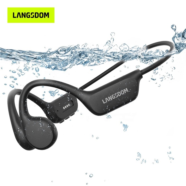 Custom OEM Bone Conduction Headphone Wireless Sport Earphones Open Ear TWS IPX8 Waterproof Bluetooth Headset With 16G TF Card