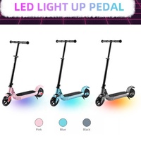 UK EU Stocks 130W Kick E-Scooter pour enfants Puissant 130W Pliant Rapide E-Skateboard Blue-tooth Speaker Frein à pied certifié CE