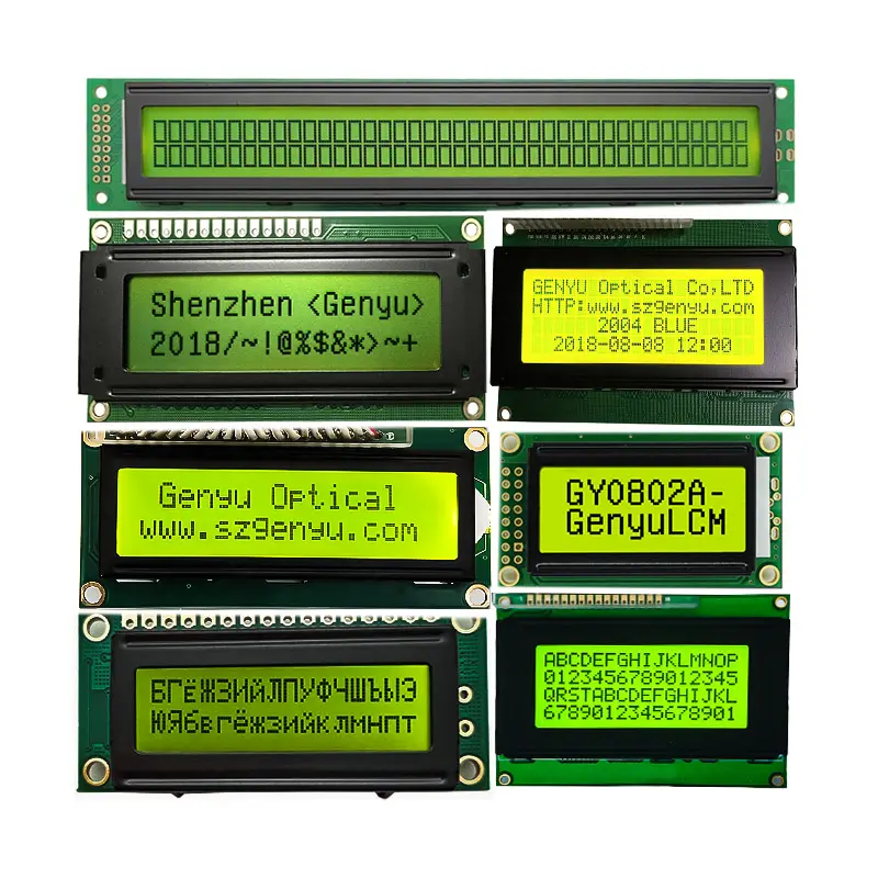 Oem Blu Giallo Verde Torna La Luce 16 Caratteri 2 Linee Lcd Modulo 1602 Cog 20X4 16X2 8X1 Personaggio Dei Cartoni Animati 0801 Lcd 4X20 16X4 Display