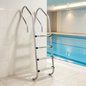 Échelle de piscine en acier inoxydable sans pré-encastrement, antidérapante, pour accès intérieur à la piscine, modèle SF - Product Image 1