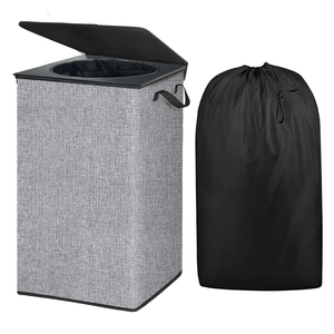 Lớn có thể gập lại giỏ giặt với bìa có thể tháo rời túi giặt đa chức năng giặt <span class=keywords><strong>Hamper</strong></span> - Product Image 2