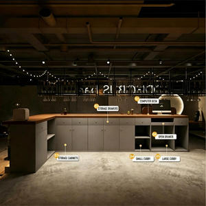 Diseño Interior Moderno de Barra de Cócteles Estilo Wabi-Sabi Industrial |   Diseño de Barra de Bar Personalizada de Microcemento, Madera y Metal para Lounge de Vinos - Product Image 5