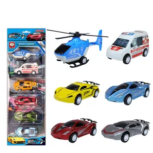 6 سيارات قابلة للسحب لعبة أطفال رخيصة من البلاستيك هدية للأولاد لعبة أطفال صغيرة ألعاب أطفال سيارات ساخنة صينية