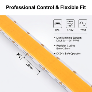 Bande lumineuse LED COB de qualité supérieure 1600 LED/m 24V 30mm de large Source de lumière de surface flexible pour profil linéaire - Product Image 2