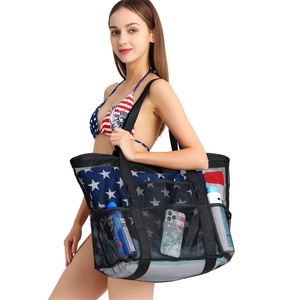 Oversized Duffel Bag with Zipper Pockets for Toys <b>Towels</b> Custom extra Large Lightweight Mesh <b>Beach</b> Tote Bag - Product Image 1