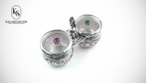 Ensemble de service à double bol décoratif, conteneur design pour mukhwas et fruits secs, idéal pour un cadeau de mariage - Product Image 3