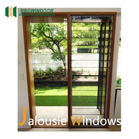 Fenêtre à persiennes en verre trempé avec cadre en alliage d'aluminium ventilé, design moderne Lukliving, avec moustiquaire en acier inoxydable
