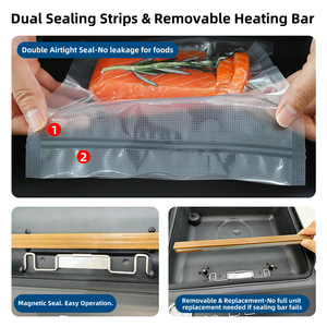 เครื่องซีลสูญญากาศแบบ OEM ขนาด 6.4 ลิตร ช่องใหญ่ แถบซีลขนาด 11 นิ้ว สำหรับเนื้อสัตว์ ซุป ซอส ของเหลว เครื่องซีลสูญญากาศเชิงพาณิชย์ขนาดกะทัดรัด - Product Image 4