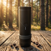 Cafetera Eléctrica Portátil, Cafetera Espresso Automática, Inalámbrica para Exteriores, USB, con Cesta para Cápsulas de 58 mm, para Hotel