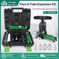 ST-275AM-L Kit de herramientas de abocardado y expansión de tubos de grado DIY, con eje excéntrico de 45 grados, placa de sujeción de aluminio forjado, métrico/imperial