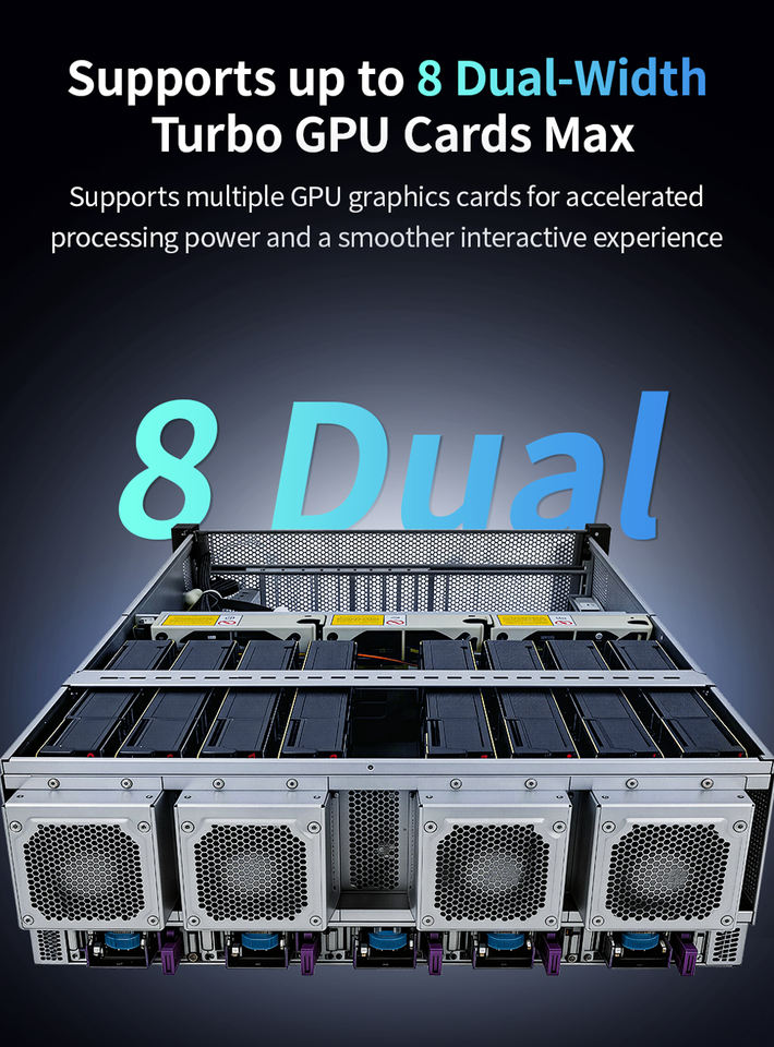 High-Performance AI GPU Server Chassis - Supports 8 Dual-Width Turbo ...