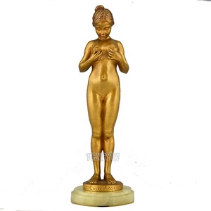 Statue de jardin de jeune fille nue en bronze <span class=keywords><strong>et</strong></span> laiton, sculpture féminine <span class=keywords><strong>sexy</strong></span> nue avec un livre - Product Image 6