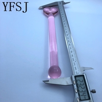 Dildo géant à double tête en verre borosilicate pour femmes, rose, écologique