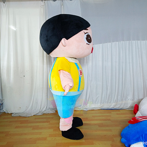 Costume de mascotte de garçon de dessin animé de Logo personnalisé adulte <span class=keywords><strong>pas</strong></span> <span class=keywords><strong>cher</strong></span> pour Cosplay <span class=keywords><strong>Halloween</strong></span> Festival fêtes et événements faits à la main - Product Image 3