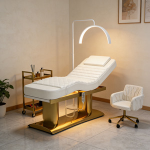 Juego <span class=keywords><strong>de</strong></span> Muebles para Salón <span class=keywords><strong>de</strong></span> Belleza, Cama <span class=keywords><strong>de</strong></span> Masaje Eléctrica <span class=keywords><strong>de</strong></span> 3 Motores, Cama Cosmética Ajustable para Pestañas y Tratamientos Faciales, Cama <span class=keywords><strong>de</strong></span> Belleza Eléctrica Hidráulica - Product Image 1