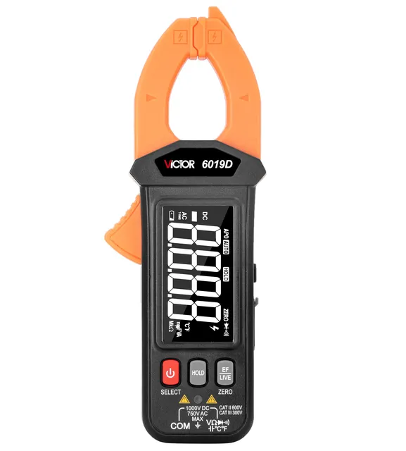 Victor RuoShui 6019D/E Large Screen Reverse Display 5999 Counts Auto Range 200A Rechargeable Digital  Mini AC Clamp Meter