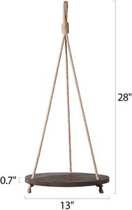 Étagère <span class=keywords><strong>suspendue</strong></span> pour plantes Offre Spéciale ronde <span class=keywords><strong>corde</strong></span> en bois <span class=keywords><strong>suspendue</strong></span> étagère flottante Vintage décor à la maison affichage jardinière support - Product Image 2