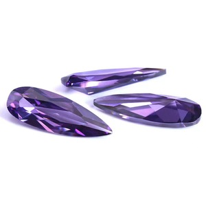 Engthened-Circonia cúbica en forma de pera, color púrpura - Product Image 5