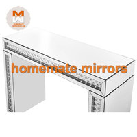 Petite table console miroir populaire avec cristal flottant pour entrée