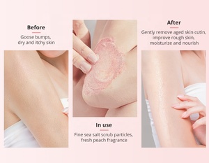 Hữu Cơ Vegan Làm Trắng Chăm Sóc Da Logo Đào Trái Cây Rõ Ràng Bán Buôn Tùy Chỉnh Nhãn Hiệu Riêng Muối Tự Nhiên Cơ Thể Chà - Product Image 5