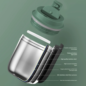 Vaso Térmico Mini de Acero Inoxidable 304 de 220ml/380ml con Tapa Abatible Antiderrames y Logotipo Personalizado - Product Image 2