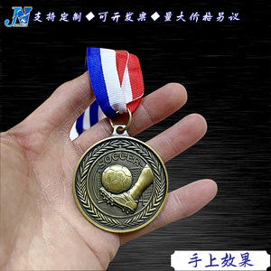 Medalla de Fútbol de Bronce Antiguo, Aleación de Zinc, Grabado Personalizado, Regalo para Niños, Estudiantes, Recuerdo de Partido - Product Image 4