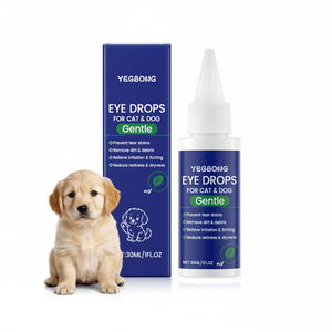 Gouttes oculaires vétérinaires pour animaux de compagnie à la menthe naturelle, glycérine et hyaluronate de sodium 30 ml pour chiens et chats – Élimination des taches lacrymales - Product Image 1