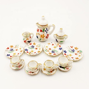 1/12 Scale <strong>Doll</strong> House <strong>Porcelain</strong> 15pcs Tea Set for Promotion Gift - Product Image 1