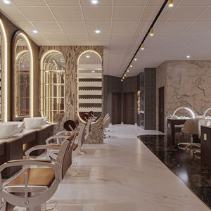 Présentoir de beauté en bois LED élégant et exquis pour la décoration intérieure de salon étanche et écologique - Product Image 5