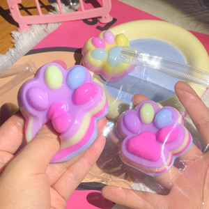 Cartoon <b>Cat</b> Paw Kawaii Sensory Relief <b>Squishy</b> Toy Fun Novelty Play Toy for Boys Girls Children to Relieve Stress Made of Rubber - Product Image 4