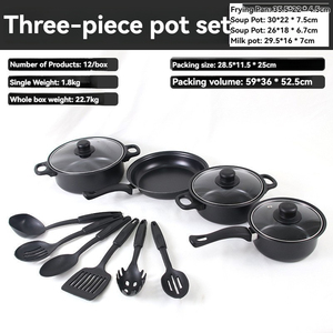 Prezzo all'ingrosso della fabbrica 13 pezzi Non-bastone <span class=keywords><strong>di</strong></span> metallo zuppa pentola e padella Set pietra pentola Multi-pezzo vestito - Product Image 6